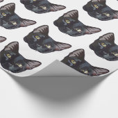 Schwarze Katzen-Packpapier Geschenkpapier (Ecke)