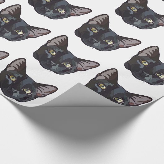 Schwarze Katzen-Packpapier Geschenkpapier (Ecke)