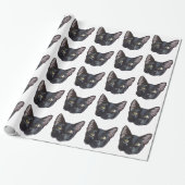 Schwarze Katzen-Packpapier Geschenkpapier (Ungerollt)