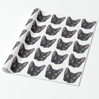 Schwarze Katzen-Packpapier Geschenkpapier