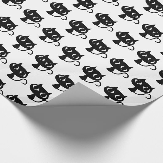 Schwarze Katzen-Packpapier Geschenkpapier (Ecke)