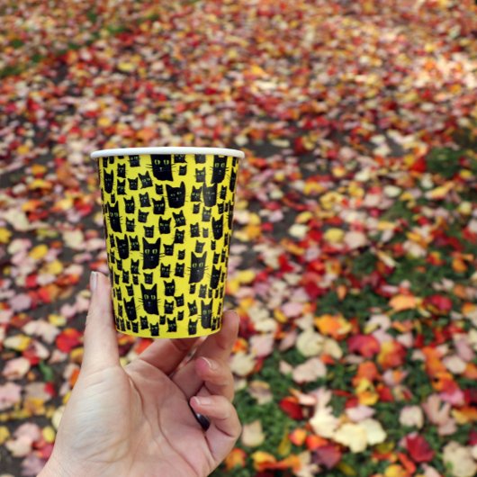 Schwarze Katzen Pappbecher