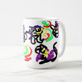Schwarze Katzen Party Kaffeetasse (VorderseiteRechts)
