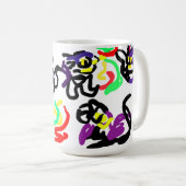 Schwarze Katzen Party Kaffeetasse (VorderseiteRechts)