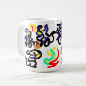 Schwarze Katzen Party Kaffeetasse (Vorderseite Links)