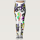 Schwarze Katzen Party Leggings (Vorderseite)