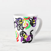 Schwarze Katzen Party Milchtasse (Rechte Ecke)
