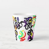 Schwarze Katzen Party Milchtasse (Vorderseite)