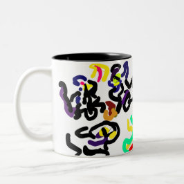 Schwarze Katzen Party Zweifarbige Tasse