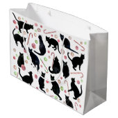Schwarze Katzen Pfefferminz Geschenktüte (Rückseite Schrägansicht)