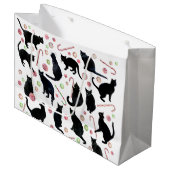 Schwarze Katzen Pfefferminz Geschenktüte (Vorderseite Schrägansicht)