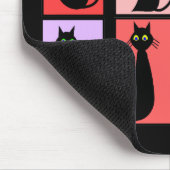 Schwarze Katzen-Pop-Kunst-Geschenke Mousepad (Ecke)