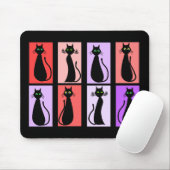 Schwarze Katzen-Pop-Kunst-Geschenke Mousepad (Mit Mouse)
