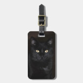 Schwarze Katzen-Porträt Gepäckanhänger (Vorderseite vertikal)