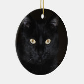 Schwarze Katzen-Porträt Keramik Ornament (Rechts)