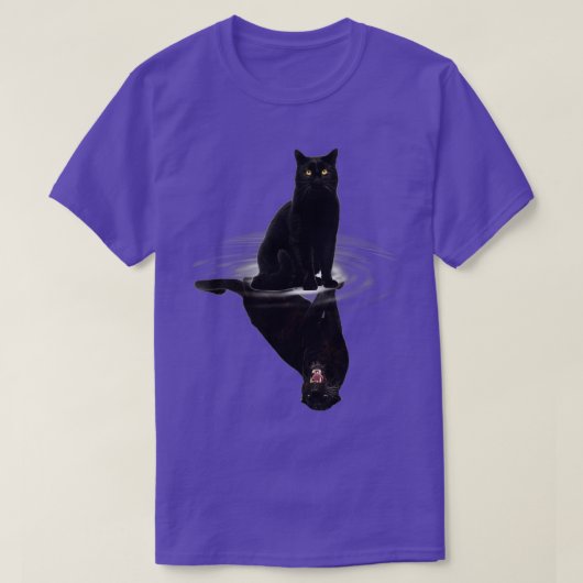 Schwarze Katzen Reflektion Geschenk Katze Liebhabe T-Shirt (Design vorne)