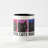 Schwarze Katzen REGEL! Kaffee-Tasse Zweifarbige Tasse (Mittel)
