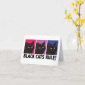 Schwarze Katzen REGEL! Leere Karte (Gelbe Blume)