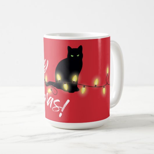 Schwarze Katzen Regel! Merry Cat-mas Kaffeetasse (VorderseiteRechts)