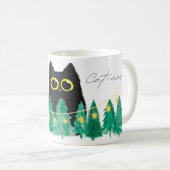Schwarze Katzen Regel! Whiskers & Weihnachts Cheer Kaffeetasse (VorderseiteRechts)