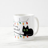 Schwarze Katzen Regel! Whiskers & Weihnachts Cheer Kaffeetasse (VorderseiteRechts)