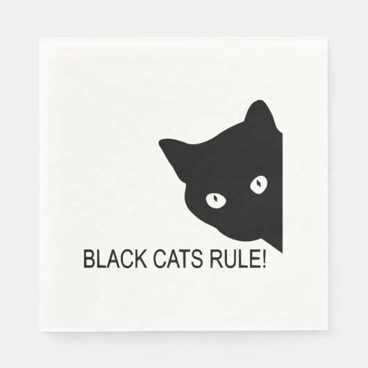 Schwarze Katzen regieren Serviette (Vorderseite)