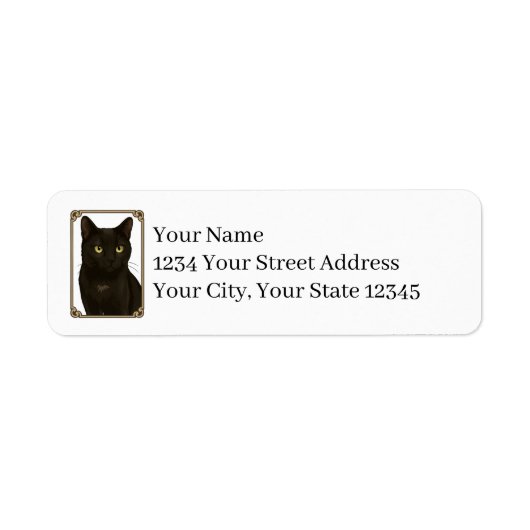 Schwarze Katzen Rücksende-Adressetiketten (Vorne)