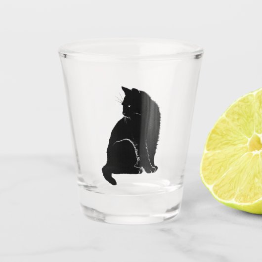 Schwarze Katzen-Schnapsglas Schnapsglas (Vorderseite)
