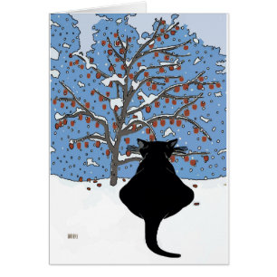 Schwarze Katzen-Schnee