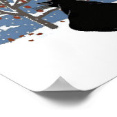 Schwarze Katzen-Schnee Poster (Ecke)