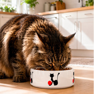 Schwarze Katzen-Schüssel Napf