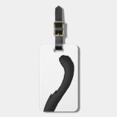 Schwarze Katzen-Schwanz Gepäckanhänger (Vorderseite vertikal)