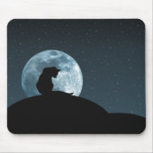 Schwarze Katzen-Silhouette Mousepad (Vorne)