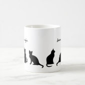 Schwarze Katzen Silhouetten personalisiert Kaffeetasse (Mittel)