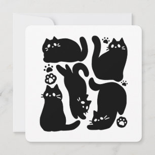 Schwarze Katzen-Silhouetten - Süßes Katzen-Design Feiertagskarte