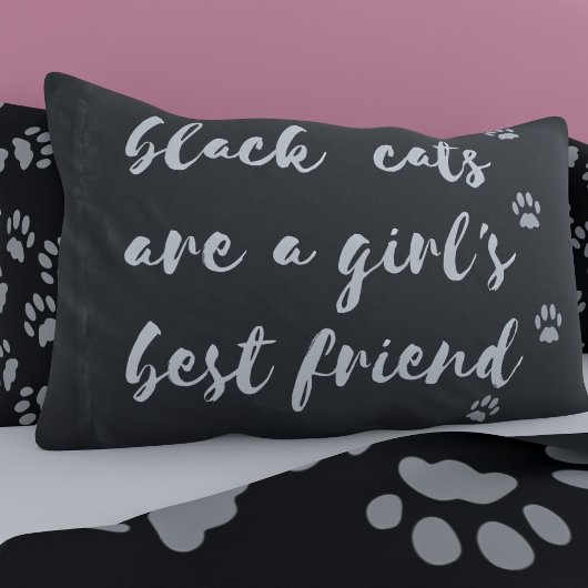 Schwarze Katzen sind ein Girl's Best Friend Funny  Kissenbezug