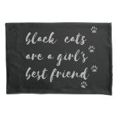 Schwarze Katzen sind ein Girl's Best Friend Funny  Kissenbezug (Vorderseite)