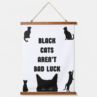 Schwarze Katzen sind kein schlechtes Glück Wandteppich Mit Holzrahmen