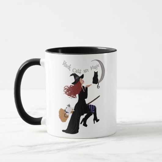 Schwarze Katzen sind magische Zwei-Tone-Tasse Tasse (Links)