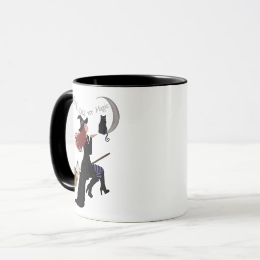 Schwarze Katzen sind magische Zwei-Tone-Tasse Tasse (Vorderseite Links)