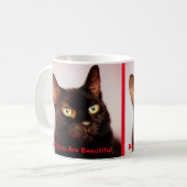 Schwarze Katzen sind schöne Kaffee-Tasse (Version Kaffeetasse (Vorderseite Links)