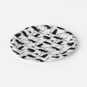 Schwarze Katzen sitzen auf Laptops Muster Kaffee T Pappteller (Schrägansicht)