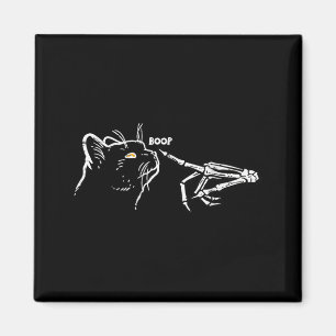 Schwarze Katzen-Skelett-Hand Halloween-Haustier Magnet