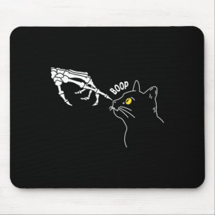 Schwarze Katzen-Skeletthand Boop Halloween Haustie Mousepad