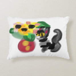 Schwarze Katzen Sonnenblumen Dekokissen