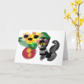 Schwarze Katzen-Sonnenblumen  Karte (Gelbe Blume)
