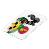 Schwarze Katzen Sonnenblumen  Magnet (Linke Seite)
