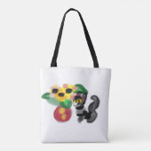 Schwarze Katzen Sonnenblumen Tasche (Rückseite)