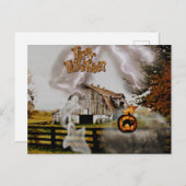 *~* Schwarze Katzen Spooky Ghosts HALLOWEEN Postkarte (Vorne/Hinten)