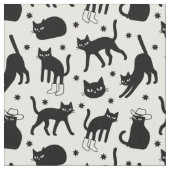 Schwarze Katzen Stoff (Nahaufnahme)